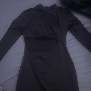 SHEIN SXY Solid Cut Out Bodycon Dress